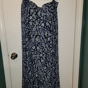 Roz&Ali Navy and White Full-Length Skirt